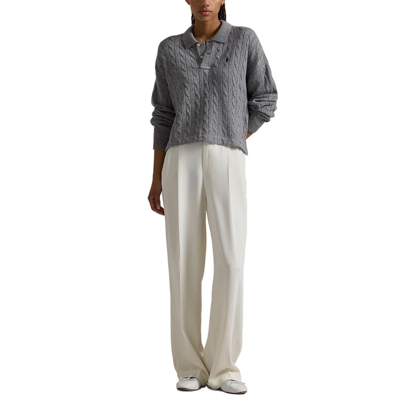 Polo Ralph Lauren Cable Wool-Cashmere Polo Shirt image number 3